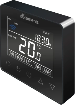 Elements eSmart Wi-Fi Thermostat - Black